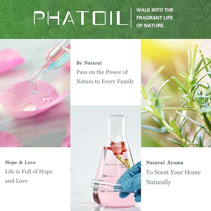 PHATOIL 3.38FL.OZ Rose Essential Oil with Glass Dropper, for Aromatherapy Diffusers, Humidifiers, Great for DIY Candle and Soap Making, Huge 100ML Bottle