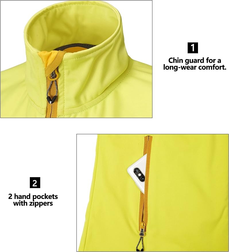 Little Donkey Andy Women's Lightweight Softshell Vest, Windproof Sleeveless Jacket for Running Hiking Travel