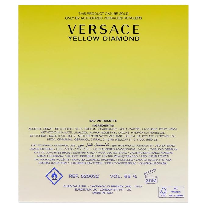 Yellow Diamond by Versace for Women 3.0 oz Eau de Toilette Spray