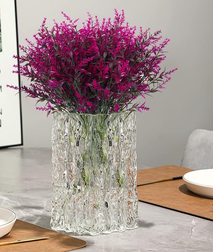 RECUTMS 20 Pcs Artificial Flowers for Outdoor Decoration,Spring Decoration | UV Resistant Faux Outdoor Plastic Greenery Shrubs Plants Artificial Fake Flowers Hanging Planter Home Garden Window Box Decor