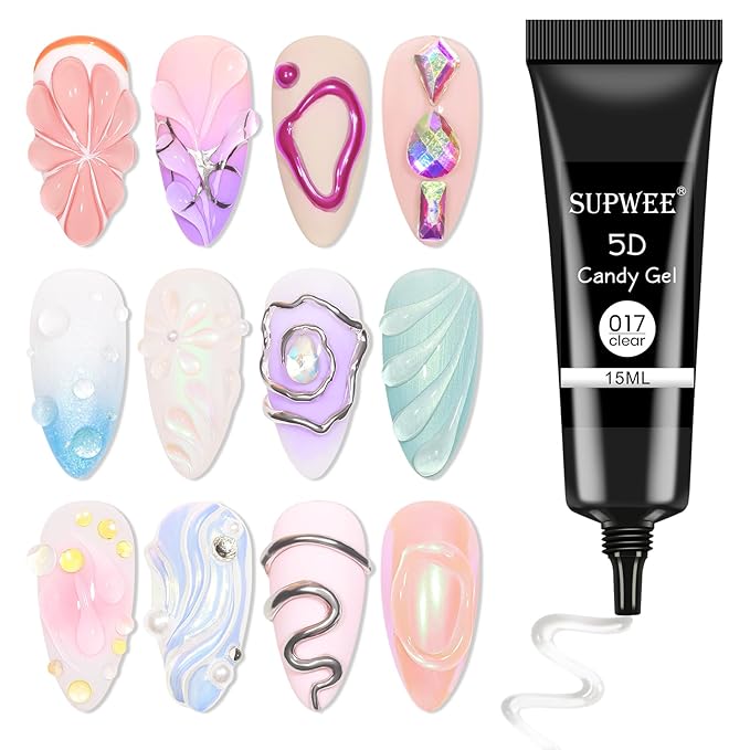 3D Nail Art Gel Clear Sculpting Gel for Nail Art Design DIY 3D Molding Gels for Painting Drawing Carving Nails Gels Nail Tube Home DIY Modeling Decoration Manicure