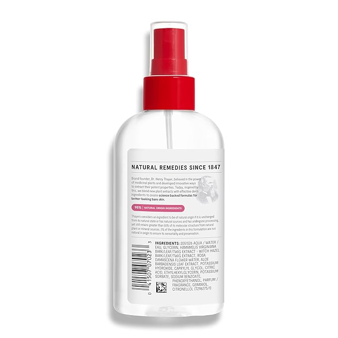 Thayers Alcohol-Free Witch Hazel Facial Mist Toner with Aloe Vera, Rose Petal, Soothing and Hydrating, For All Skin Types, 8 oz