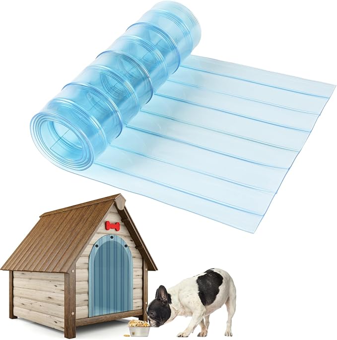 Dog Door Replacement Flap,11.8 in x 4.9 ft | Pet Safe Plastic Vinyl Strip Transparent Doggie House Flap Strips for DIY Cat Dog Door, Easy to Cut & Install