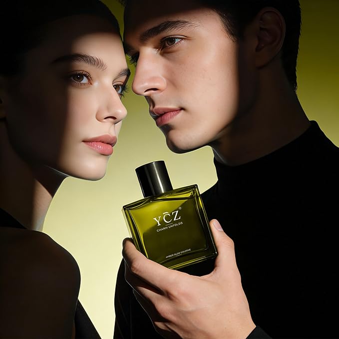 Ycz AMBER GLOW Cologne for Men Aromatic Citrus Fragrance with Bergamot, Crisp Apple & Warm Woody Notes, 1.7oz Eau de Parfum, Premium Men's Perfume for Office, Casual & Daily Wear