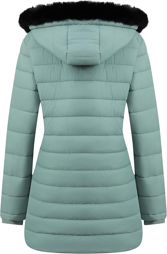 GOLDLADIES Women's Waterproof Long Down Jacket,Warm Winter Hooded Puffer Coat Thickened for Hiking Outdoor