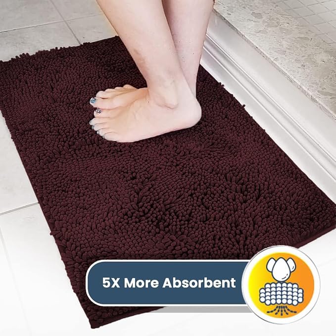 Muddy Mat® | Super Water Absorbent Door Mat Indoor, Microfiber Quick Dry Chenille Entryway Rug, Slip Resistant Front Door Mat, Indoor Mats for Entryway, Machine Washable Pet Rug, Rust 24" x 72"