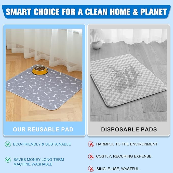 Pee Mats with Pheromones, Durable Leak-Proof & Anti-Slip Pet Training Mats for Dogs Indoor Use (Medium：16" × 24")