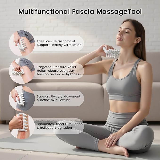 Fascia Massage Tool Blaster for Cellulite，Trigger Points Massage Tool，Muscle Knots，Deep Tissue Myofascial Release Tool for Shoulder, Neck, Thighs, Leg & Back, Gifts for Women & Men