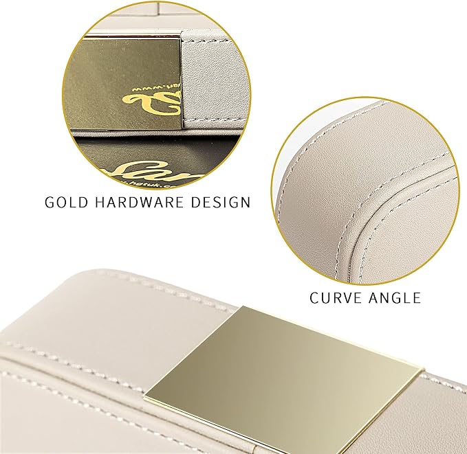 Leather Tray Organizer, Valet Tray Key Bowl (Metal Gilded, Grey) | Leather Catchall Tray for Entryway Table Desktop Storage, Decorative Tray for Jewelry Keys Wallet Phone Watch