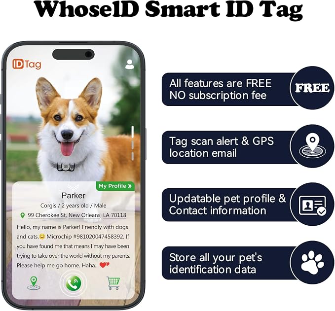 QR Code Pet ID Holder - Mini Waterproof Case for Small Dog Collar, QR Tracking Tag No Monthly Fee (Rose Madder, s)