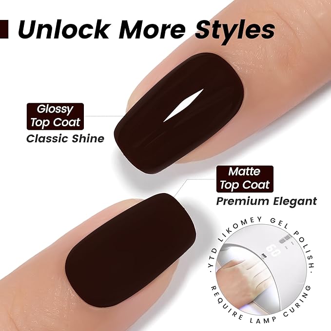 YTD Likomey Dark Maroon Red Gel Nail Polish,15ml Salon Home DIY Manicure and Pedicure Fall Winter UV Color Varnish,CS414