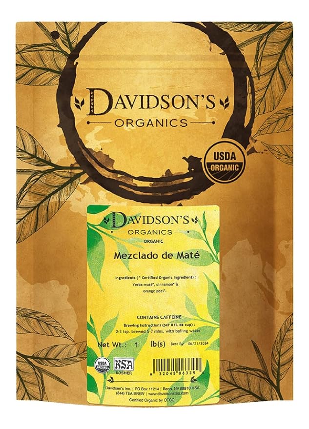 Davidson's Organics, Mezclado de Mate, Loose Leaf Tea, 16-Ounce Bag