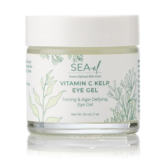 Sea-el Vitamin C Kelp Eye Gel Toning & Age Defying Skincare for Puffiness, Under Eye Bags & Dark Circles Cooling Youthful Glow for Women & Men - 1 Oz