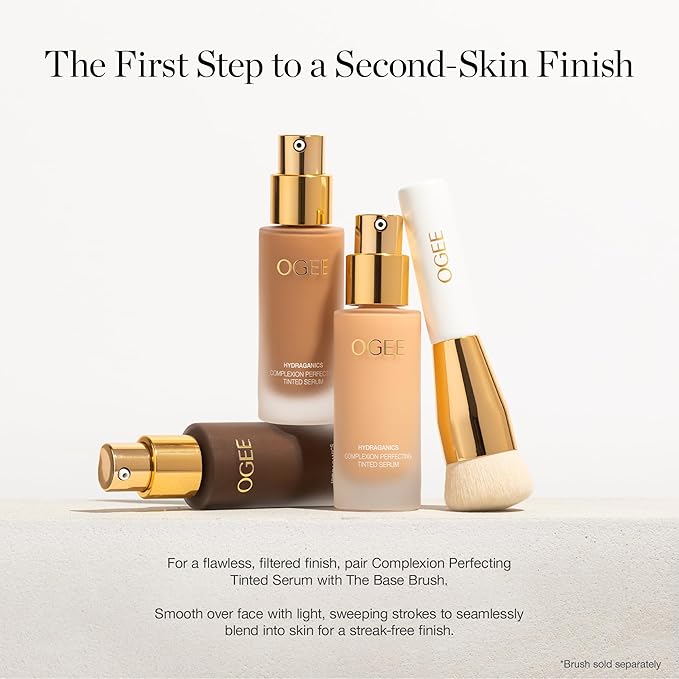 Ogee Complexion Perfecting Liquid Foundation - Lightweight Tinted Moisturizer For Face (Spruce 12.75N - Deep, Bronze Undertones) - with Vitamin C & Jojoba Oil - Certified Organic & Made in USA
