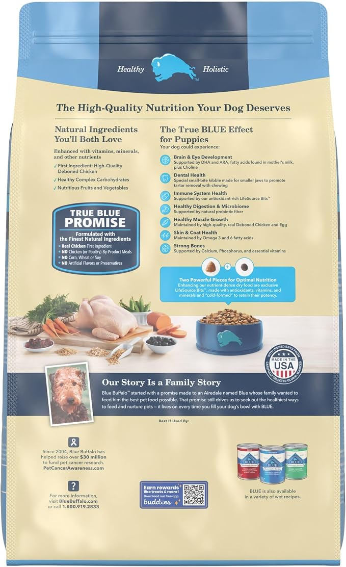 Blue Buffalo Life Protection Formula Chicken Puppy Dry Dog Food, 15 lb | With DHA for Brain Development, Real Chicken #1 Ingredient, Antioxidant-Rich LifeSource Bits, Promotes Healthy Muscle Growth