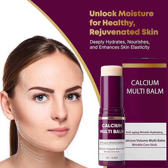 Layla Mae Calcium Volume Multi Balm Stick - Anti-Wrinkle Face Lift Firming & Tightener Skincare - Wrinkles Smooth Skin Eye Lip & Neck Care Hydrating Moisturizing Multi-Balm with Collagen
