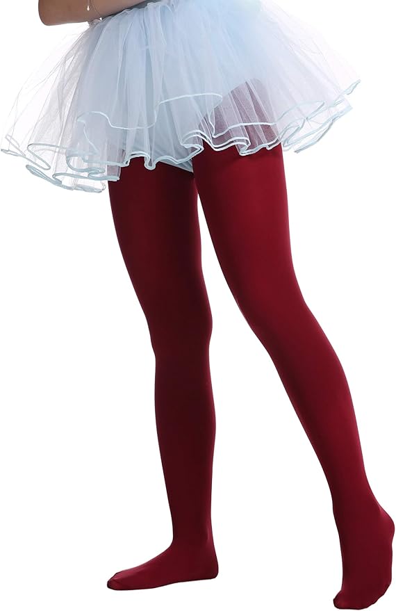 EVERSWE Girls Semi Opaque Footed Tights, Microfiber Tights