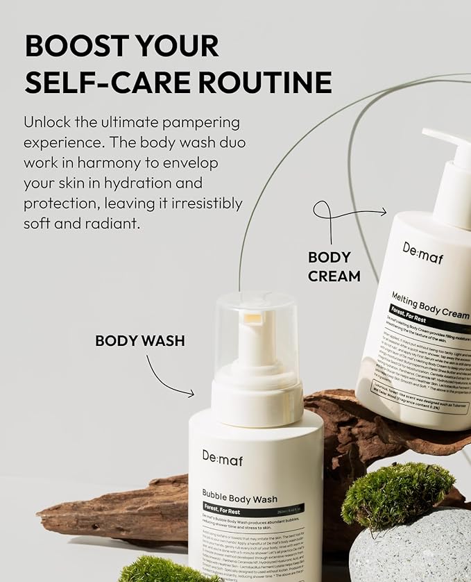 De:maf Forest For Rest Bubble Body Wash - Gentle Body Wash Korean Skincare for All Skin Types