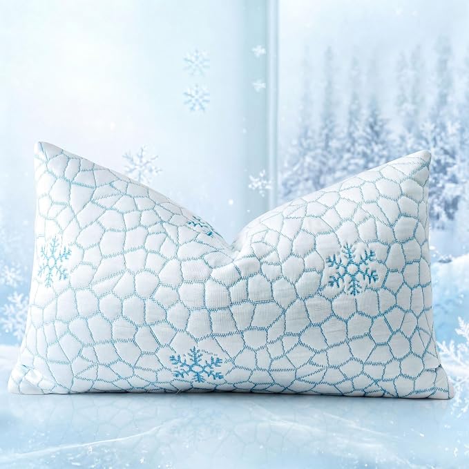 Artscope 12x20 Cooling Throw Pillow Inserts - Synthetic Down Alternative Pillow Forms, Ultra Soft Fluffy Cushion Inserts with Cooling Cover for Decorative Pillows on Couch Sofa & Bed