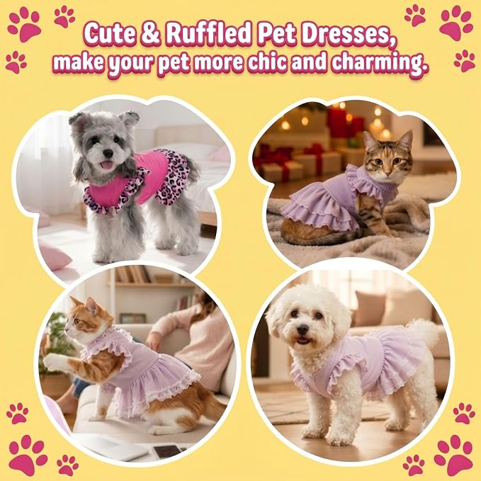 Cute Dog Dress for Small Dogs Girl,Sleeveless Cat Dresses Soft Breathable Dog Clothes Summer Puppy Dress Green Sequin Sparkle Pet Skirt Dog Outfits Chihuahua Yorkies Dresses