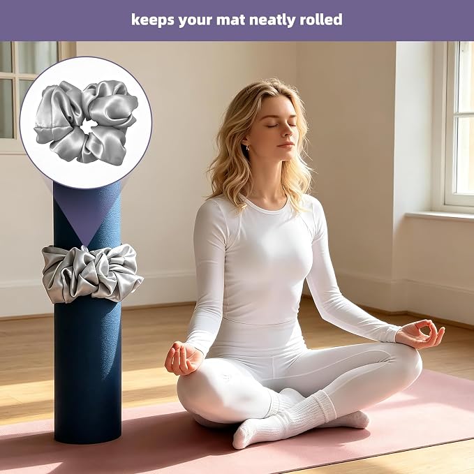 Straps For Yoga Mat, Elastic Bands in 4 Colors for Securing Exercise Mats, Reusable Carrying Straps Compatible with All Standard Yoga Mats