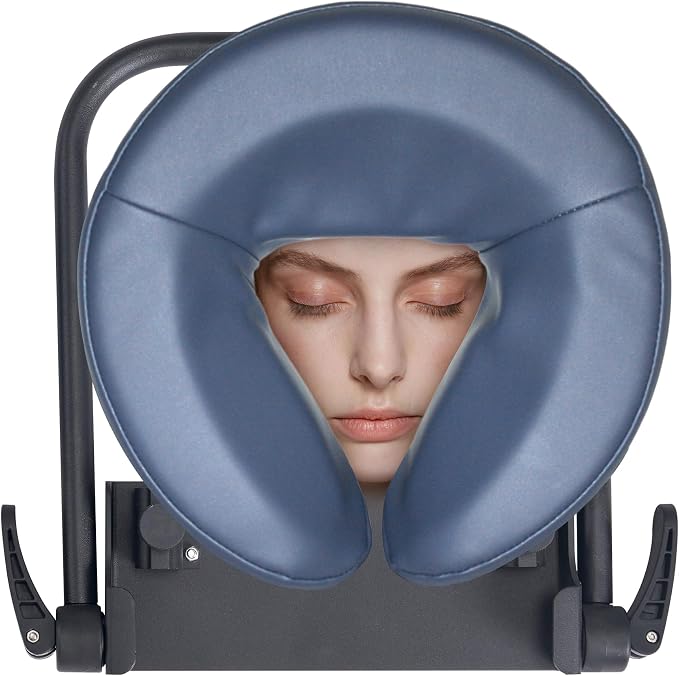 Master Massage Adjustable Headrest Massage Kit for Home - Includes Face Pillow Cradle and Cushion Support Bracket for Sleeping Mattress Top Royal Blue