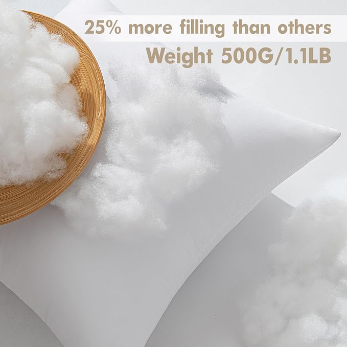 MIULEE 18x18 Pillow Inserts 4 Pack, 100% Virgin Fiber Filling Throw Pillows | Decorative Pillows for Sofa Bed Couch, Firm and Full Pillows, Excellent Support, Soft Brushed Fabric