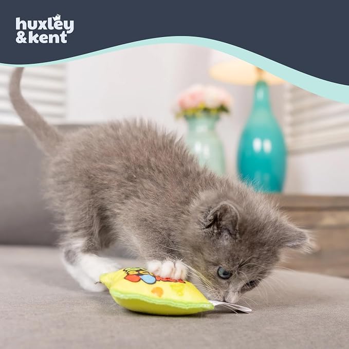 Huxley & Kent Plush Cat Toy - Interactive Catnip Toy for Cats & Kittens - Soft with Crinkle & Catnip - Fun Indoor Play - Sour Scratch Kats