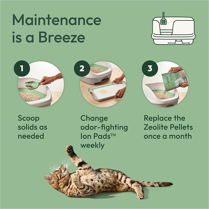 Purina Tidy Cats Breeze Litter Box System Kit with Pellet Cat Litter, XL Litter Box and Litter Box Pads