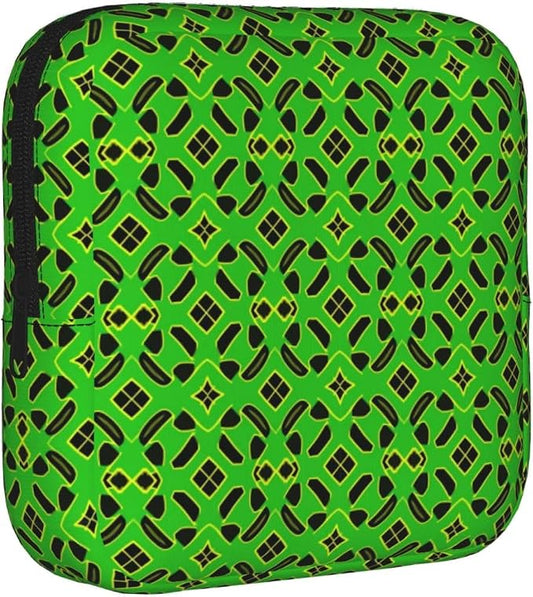 Space Saving Menstrual Pouch Abstract Jamaica Jamaican Flag, Flexible Foldable Design, Discreet Storage Bag for Period Accessories Travel Commute