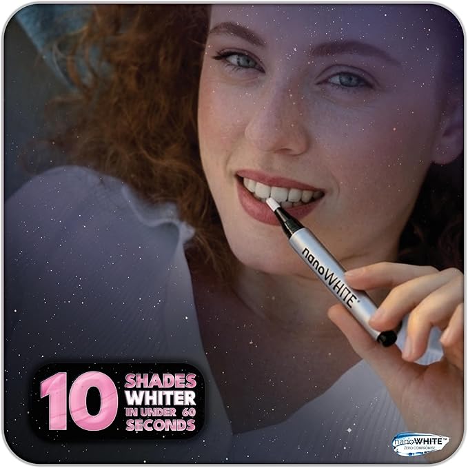 nanoWHITE 3-in-1 Professional Teeth Whitening Pen | Enamel Repairing Tooth Whitener with Nano-Hydroxyapatite & Dual Peroxide Gel | Instant Results & Zero Sensitivity | 30+ Uses