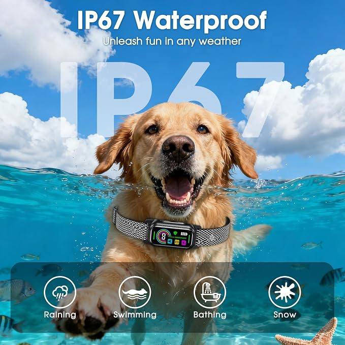 Dog Barking Collar, Smart Anti Bark Collar with Dual-Trigger False Filter & USB Fast Charging, 4 Gentle Prompt Modes, IP67 Waterproof Behavior Reminder Collars for Small Large Medium Dogs (Black)