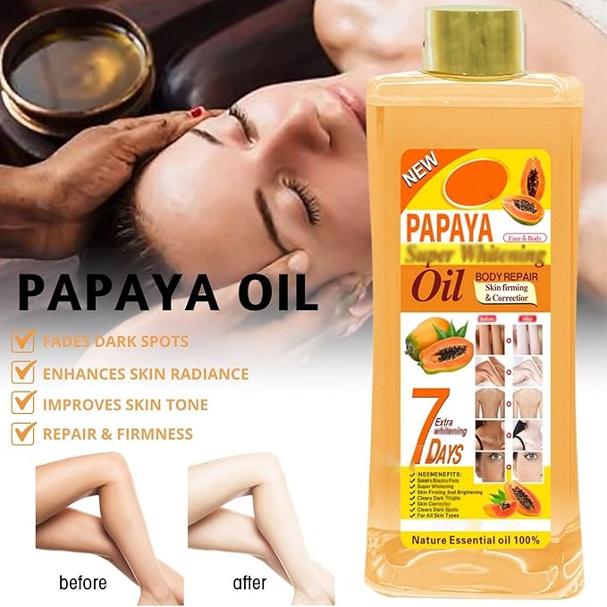 200ml Papaya Oil for Skin Brightening - Organic Papaya Oil for Face - Soft 7 Body Oil, Moisturizing