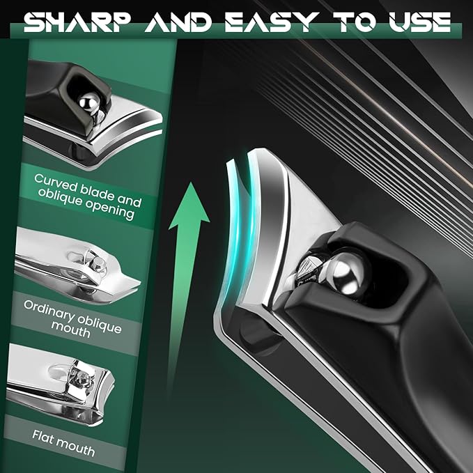Vepkuso Nail Clippers Set for Men & Women – Professional Toenail Clippers for Thick Ingrown Nails for Seniors, Ultra Sharp Stainless Steel Fingernail Clipper & Nail Cutter, Gift Idea