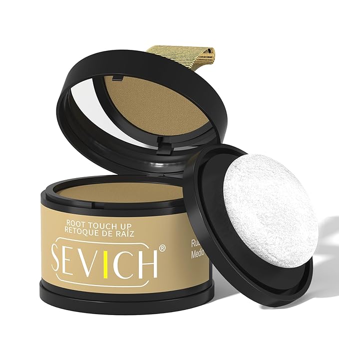 Sevich Hairline Powder - Root Touch Up Instantly Hair Color for Thinning Gray Coverage - Bald Spot Concealing Hair Powder for Women & Men - 48Hour Waterproof & Sweatproof - Med Blonde