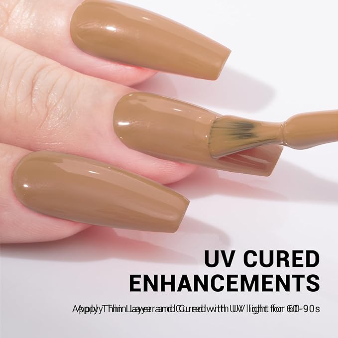 MelodySusie Thick Brown Gel Nail Polish,0.5 Fl Oz Beige Nails Soak Off UV LED Neutral Nude Gel Polish Gift for Women Nail Art Manicure Salon DIY Nail Design Decoration at Home-377