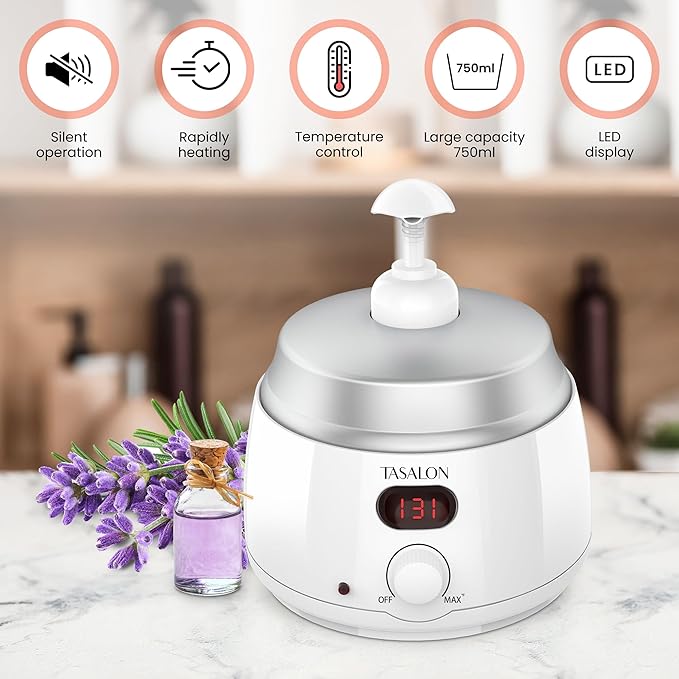 TASALON Professional Massage Oil Warmer with 2 Lockble Pump, 750ml Digital Massage Oil Heater, Electric Lotion Warmer Dispenser, Automatic Heated Lotion Dispenser for SPA, Salon, Barber, Home Use
