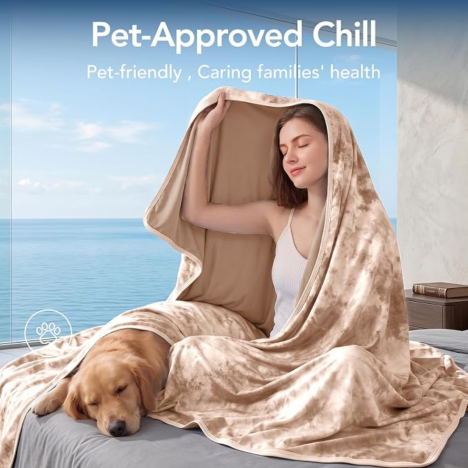 Cooling Blanket 80''x88'' for Hot Sleepers, Arc-Chill Q-Max>0.35 Double Sided Cold Blankets for Night Sweats, Cool Soft Lightweight Summer Blanket for Sofa Bed Couch, Gifts for Women Queen | Cold Summer Soft Blanket for Bed Couch and Travel Absorbs Hea...