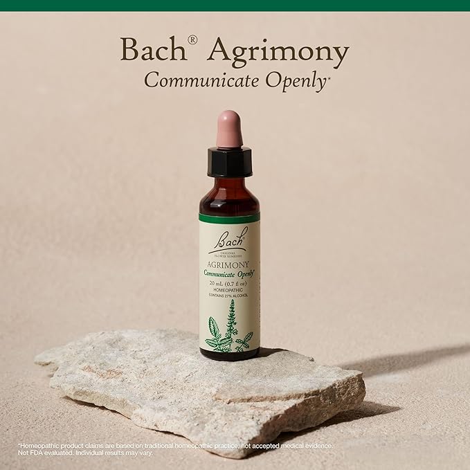Bach Original Flower Remedies, Agrimony - Communicate Openly - Natural Homeopathic Flower Essence for Emotional Balance - Vegan, Gluten Free, Sugar Free - 20mL Dropper