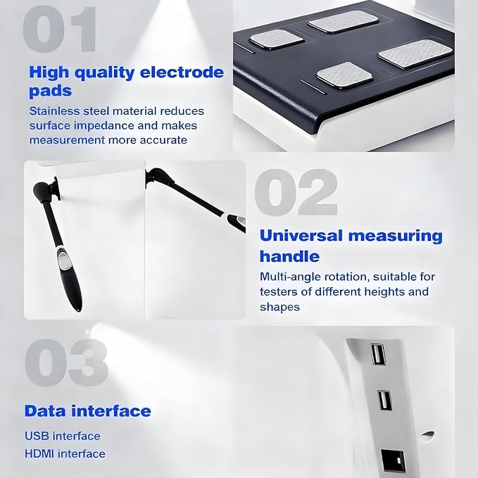 Body Fat Body Composition Analysis Machine Mass Body Posture Assessment Analyzer, Muscle Scanner, Weight Loss Analysis Machine, Fat Measurement Device, Skin Tester