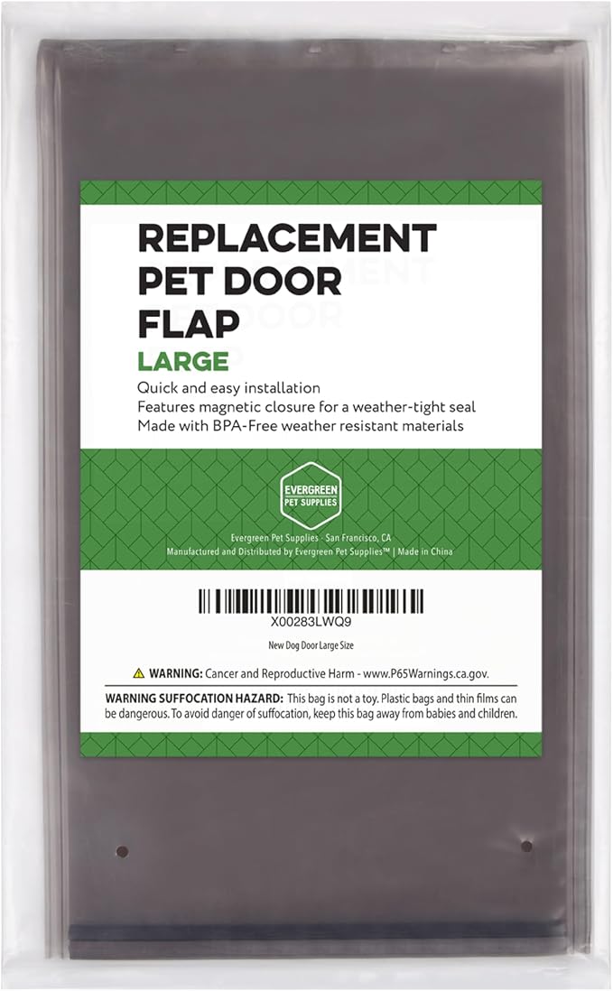 Evergreen Pet Supplies Replacement Dog Door Flap Compatible with PetSafe Freedom PAC11-11039 - Easy-Install Doggy Door Flap - Large, Brown