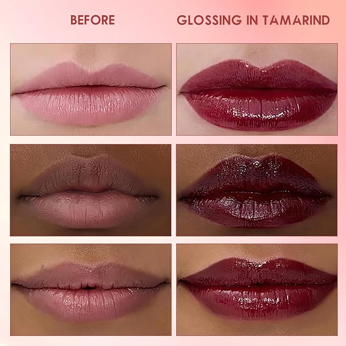 Lips Staining Lip Oil, Lips Staining Long-Lasting Waterproof Moisturizing Lip Oil, Dynamic Finish that Goes on Glossy and Leaves a Stain, Non-Sticky Lip Glow Makeup (Tamarind)