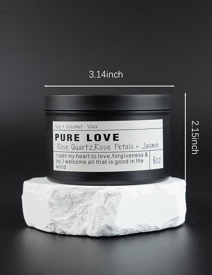 Crystal Candle, Healing Energy Protection Gift, Mindful Intentions, Best Friend, Mother's Birthday Gift.(Pure Love)