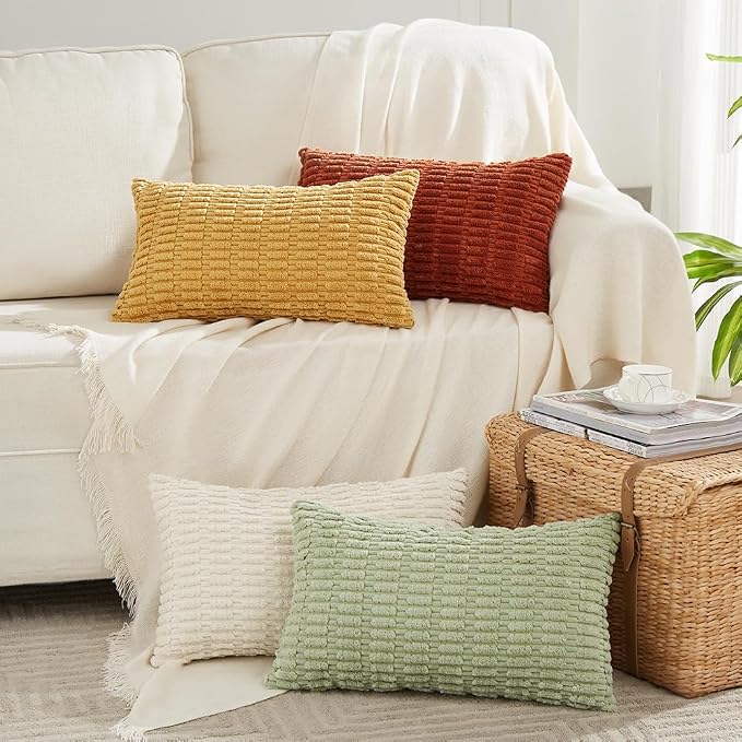 Fancy Homi 4 Packs Decorative Throw Pillow Covers for Living Room Couch Bed, Modern Farmhouse Boho Home Décor Accent Cushion Case, 24" x 16", Fall