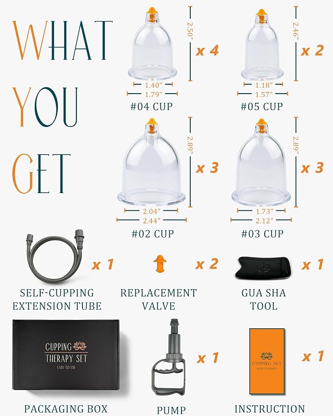DEFUNX 12 Cups Cupping Set - Cupping Kit for Massage Therapy at Home Massage Cups for Whole Body