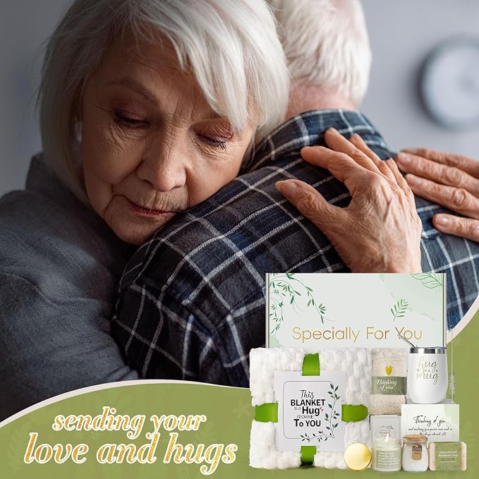 Sympathy Gifts Baskets for Loss of Loved One, Bereavement Gifts Care Package for Women Grieving, Condolences Gift Basket for Mom/Dad/Husband, Sorry for Your Loss