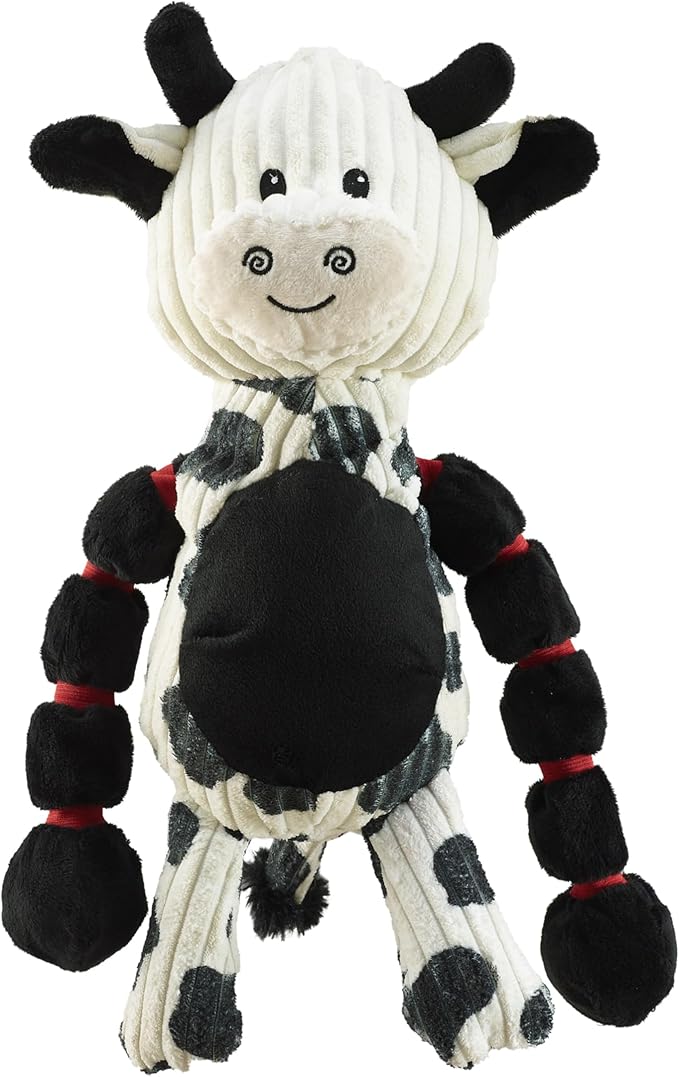 Outward Hound by Charming Pet Thunda Tugga Cow Plush & Squeaky Dog Tug Toy
