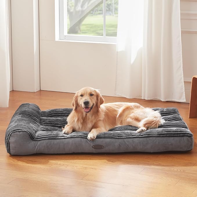 Dog Beds for Giant Large Dogs Breeds,Sofa Dog Bed with Pillow for Crate Kennel, Super Soft Pet Bed for Support Bolster, Comfortable Pet Couch Bed & Non-Slip Bottom