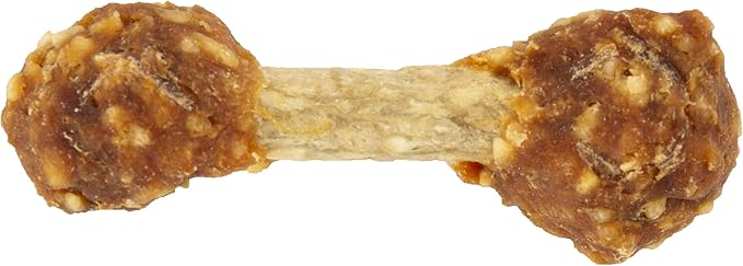 GOOD 'N' FUN Dumbbell Long-Lasting Dog Treat for Small Dogs, 4 oz (12 Pack) | Made with Real Protein, Premium Chicken and Beef Hide Chew, Supports Dental Health, Mental Stimulation, For Adult Dogs