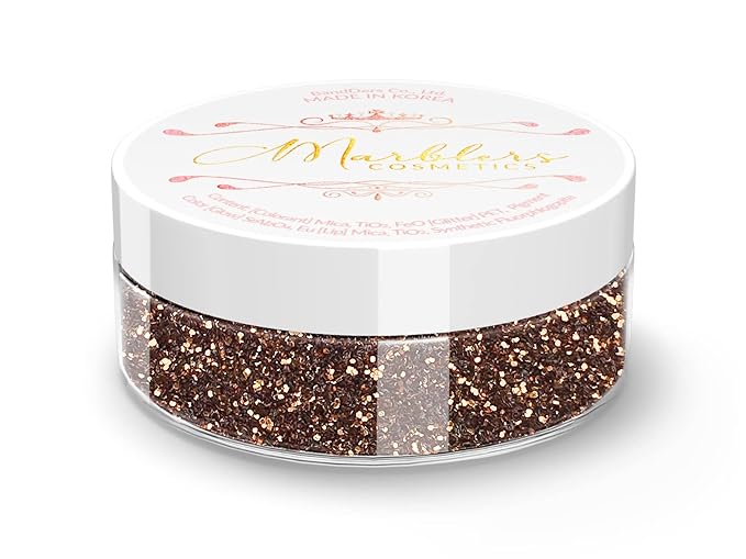 MARBLERS Twinkle Face & Body Glitter [Pecan] 0.18oz (5g) | Fine | Non-Toxic | Vegan | Cruelty-Free | Festival, Rave & Party Makeup | Eye, Hair, Nail Polish, Eyeshadow | Nail Art | Gel Nail